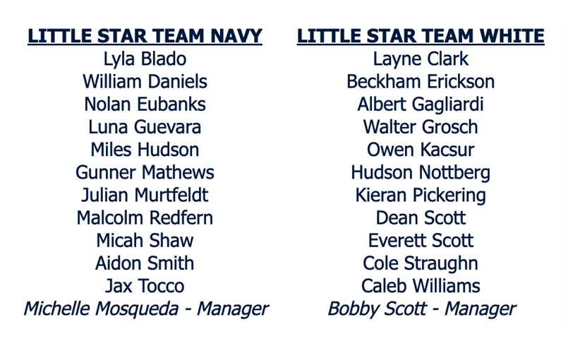 2025 Little Star Teams!